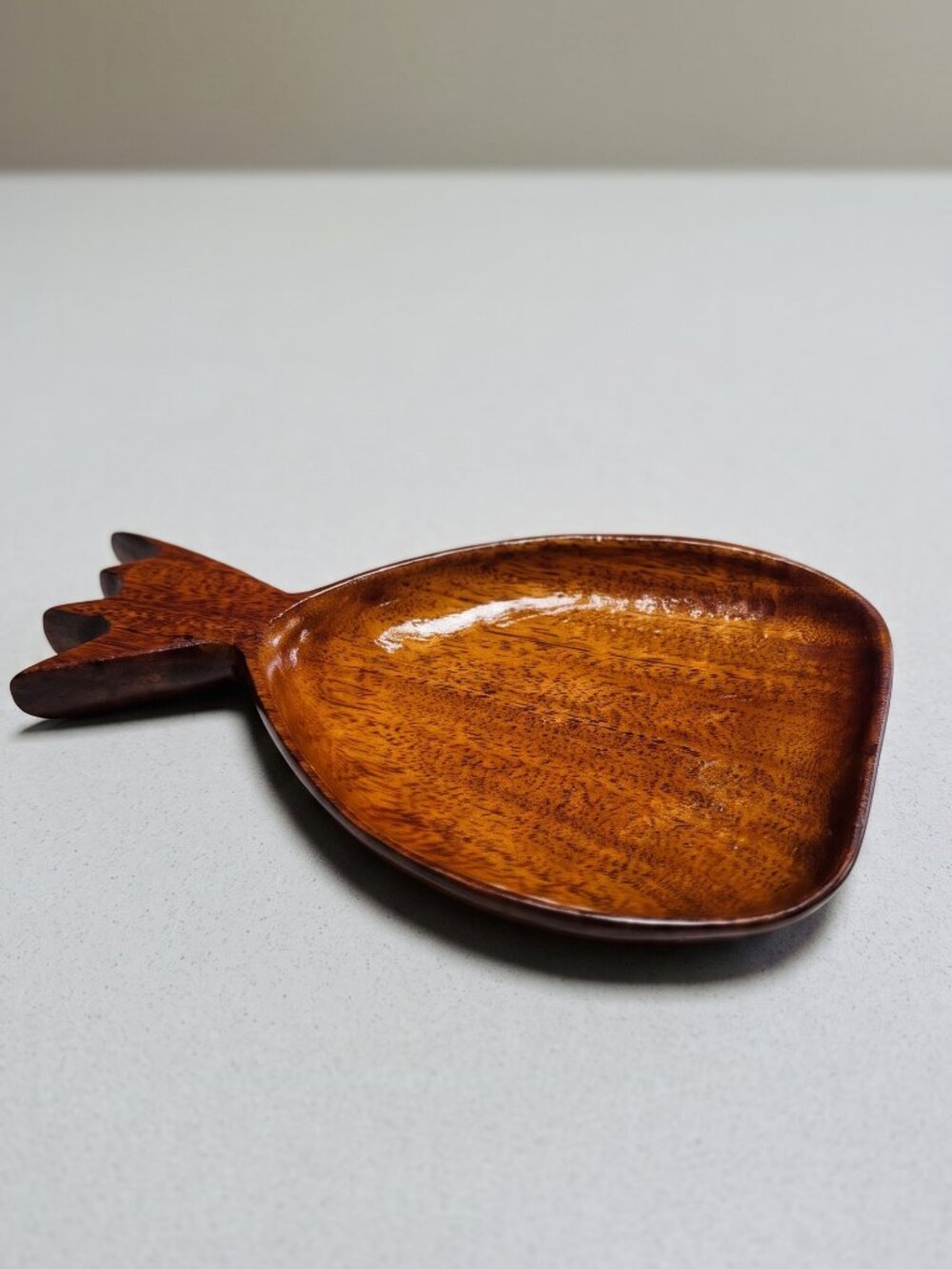 Vintage Pantalcraft Haiti Mahogany Pineapple Nut Dish MCM 9.25"